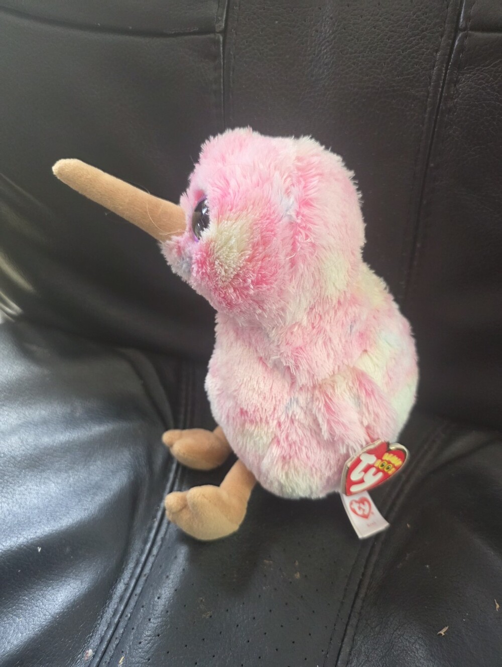 TY Beanie Boos KIWI Pink Bird Plush 6” Stuffed Animal With Tags Rainbow